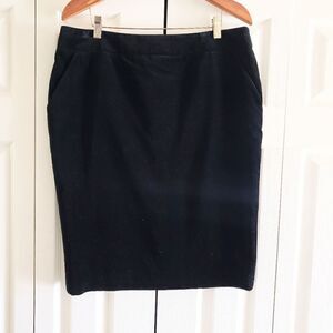 Armani Collezioni Black Velvet Pencil Skirt Women's 12, with Pockets